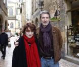 Le comédien Antoine de Caunes et l'actrice Judith Magre, venus présenter  La folle histoire d'amour de Simon Askenazy , au Festival de Sarlat, le 14 novembre 2009.