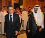 Nicolas Sarkozy en Arabie Saoudite en compagnie du roi Abdullah le 17 novembre 2009 à Riyad