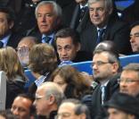 Nicolas Sarkozy dans les tribunes du Stade de France, à l'occasion du match France - Irlande, le 18 novembre 2009, à Saint-Denis.