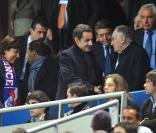 Nicolas Sarkozy dans les tribunes du Stade de France, à l\'occasion du match France - Irlande, le 18 novembre 2009, à Saint-Denis.