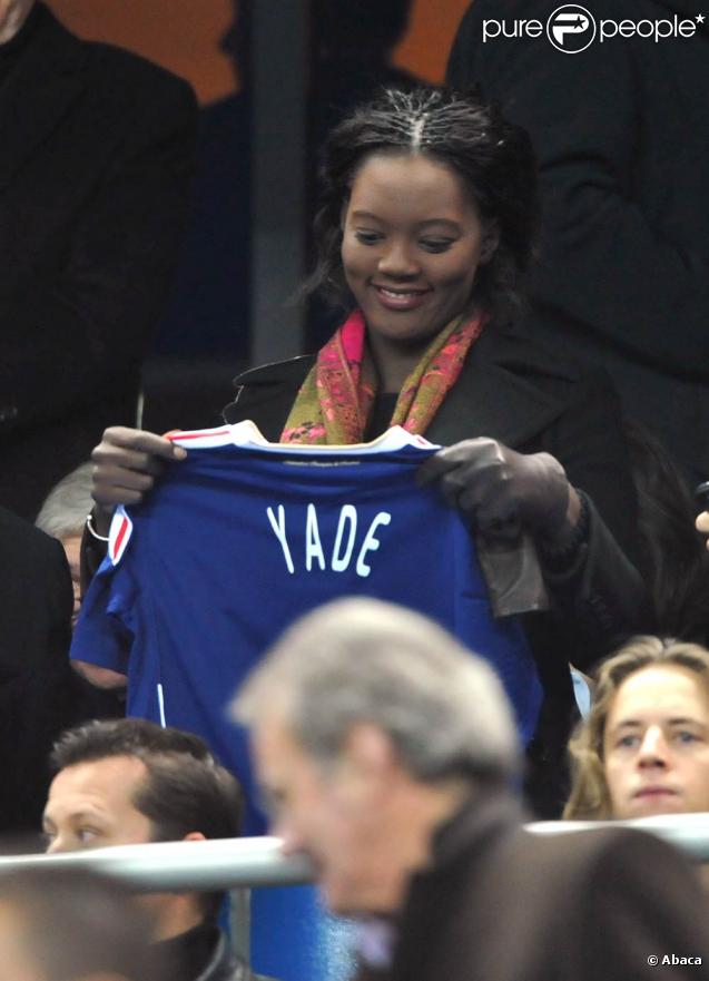 Rama Yade dans les tribunes du Stade de France, à l'occasion du match France - Irlande, le 18 novembre 2009, à Saint-Denis.