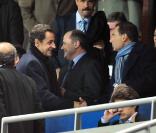 Nicolas Sarkozy dans les tribunes du Stade de France, à l\'occasion du match France - Irlande, le 18 novembre 2009, à Saint-Denis.