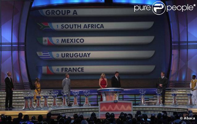 Le tirage au sort de la Coupe du Monde de Football 2010, au Cap, le 4 décembre 2009.