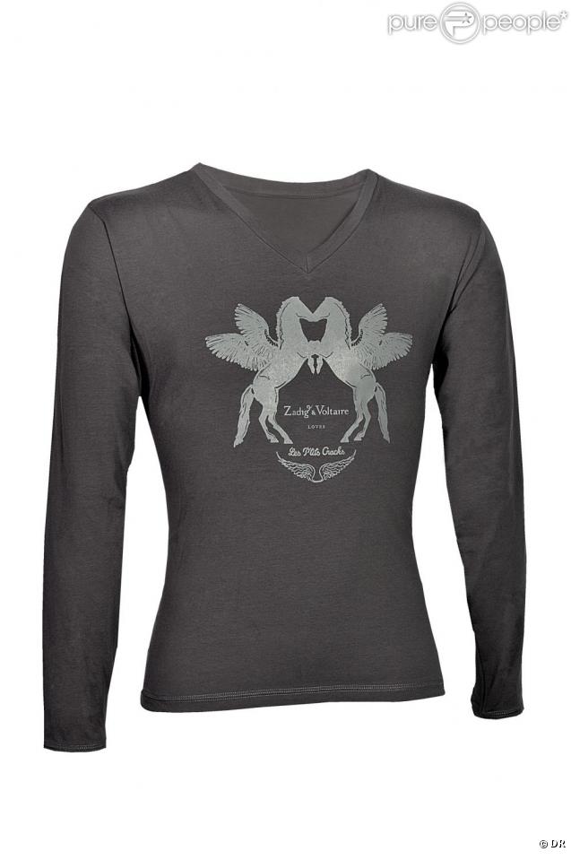 T-shirt hommes Zadig & Voltaire pour l'opération de charité les P'tits Cracks et le Grand Prix d'Amérique Marionnaud