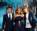 Daniel Radcliffe, Emma Watson (Hermione Granger), et Rupert Grint (Ron Weasley), les héros de Harry Potter.