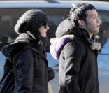 Pete Wentz et Ashlee Simpson se promènent à New York. 17/12/2009