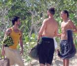 Marc Jacobs et son mari Lorenzo Martone sur une plage à Saint-Barth, le 29 décembre 2009