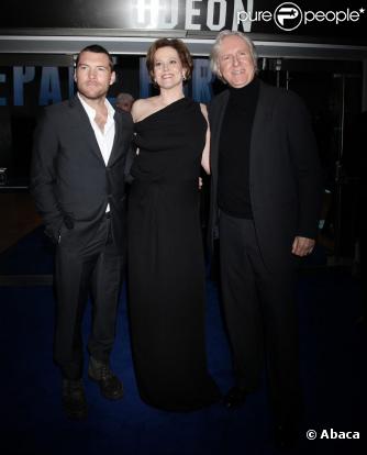 James Cameron, Sigourney Weaver et Sam Worthington