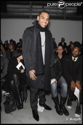 Chris Brown, le 16 janvier 2010, à Milan, pour le défilé automne-hiver 2010/2011 de Costume National