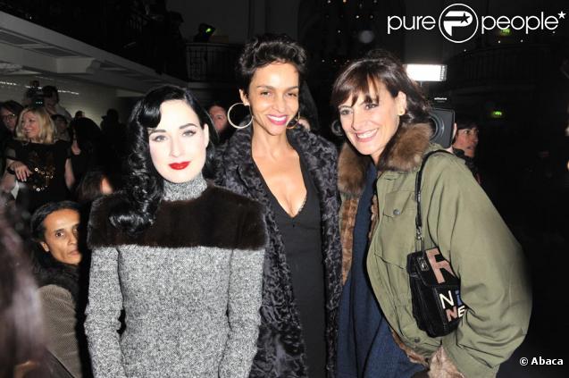 Dita Von Teese, Farida Khelfa et Ines de la Fressange au défilé Jean-Paul Gaultier