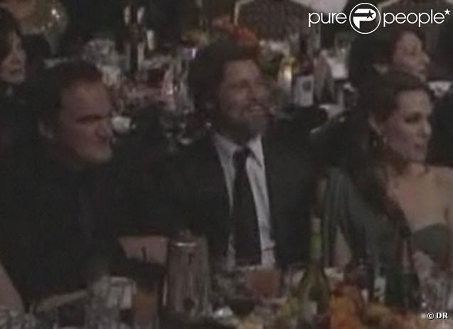 Quentin Tarantino, Brad Pitt et Angelina Jolie lors des DGA Awards, à Los Angeles, le 30 janvier 2010.