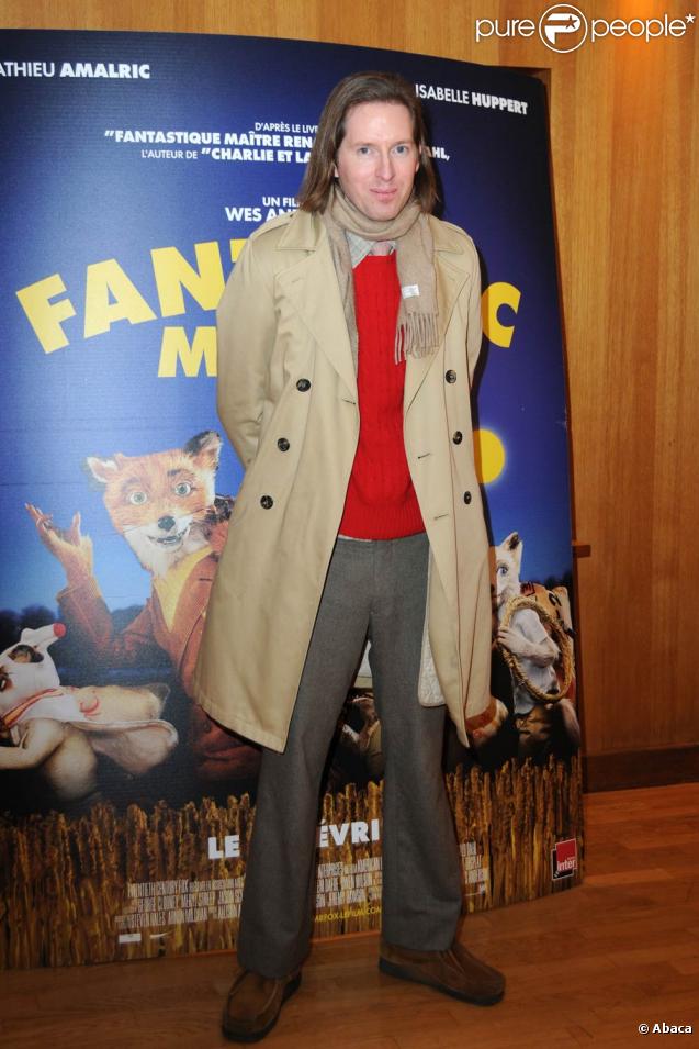 Wes Anderson, à l'occasion de l'avant-première de  Fantastic Mr. Fox , au cinéma L'Arlequin, à Paris, le 11 février 2010.