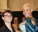 Toujours aussi excentrique, Amber Rose est sexy en diable au côté du créateur Christian Siriano lors de la Fashion Week new yorkaise le 12 février 2010