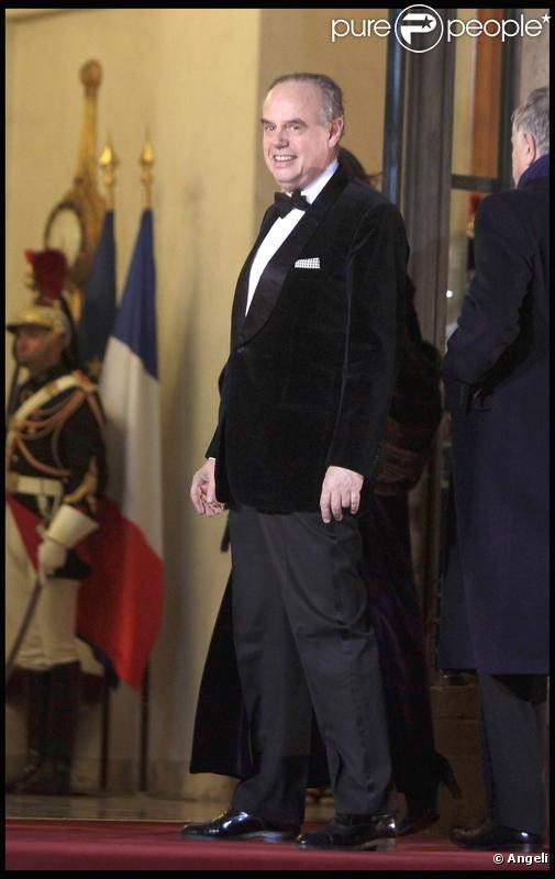 Frédéric Mitterrand au dîner d'Etat organisé en l'honneur du président russe Dmitri Medvedev et de son épouse. 02/03/2010