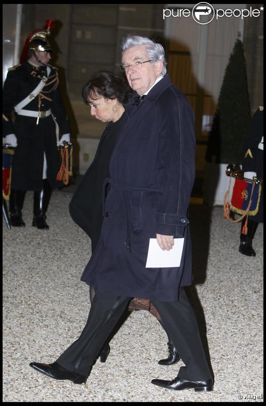 Jean-Pierre Chevènement au dîner d'Etat organisé en l'honneur du président russe Dmitri Medvedev et de son épouse. 02/03/2010
