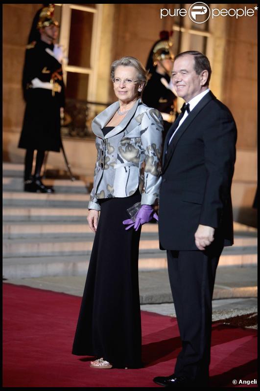 MAM et Patrick Ollier au dîner d'Etat organisé en l'honneur du président russe Dmitri Medvedev et de son épouse. 02/03/2010