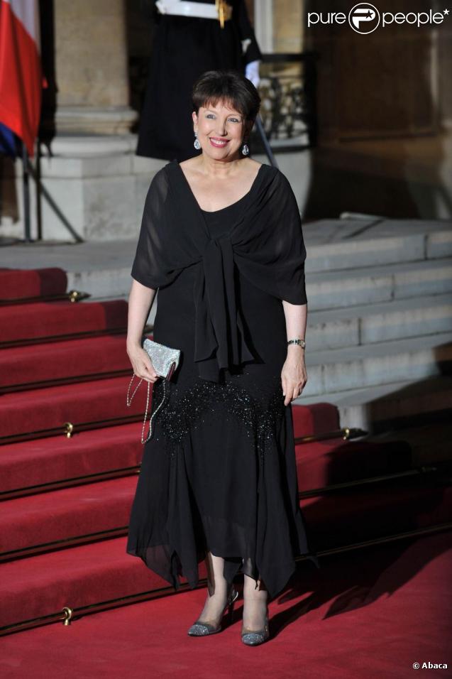 Roselyne Bachelot arrive à l'Elysée, au dîner d'Etat organisé en l'honneur du président russe Dmitri Medvedev et son épouse Sveltana. 02/03/2010