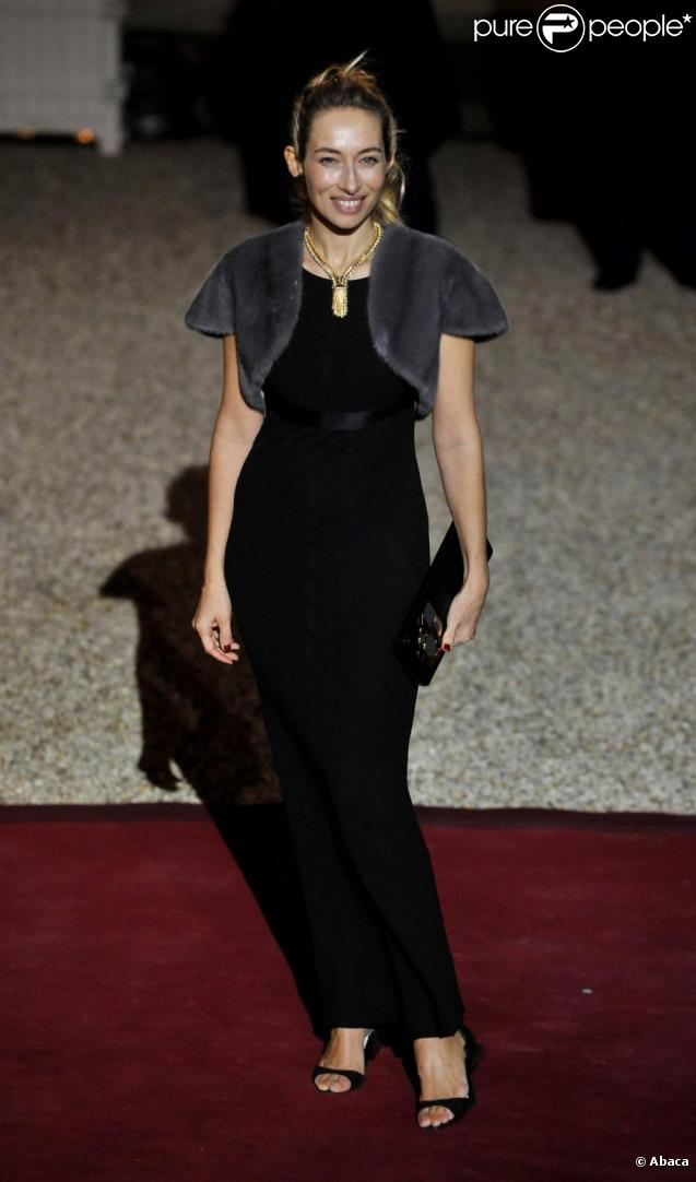 Alexandra Golovanoff arrive à l'Elysée, au dîner d'Etat organisé en l'honneur du président russe Dmitri Medvedev et son épouse Sveltana. 02/03/2010