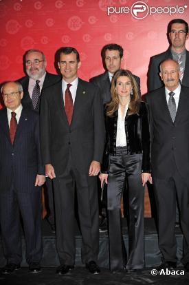 Letizia d'Espagne avec son époux Felipe à Gérone le 7 mars 2010