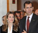 Letizia d'Espagne avec son époux Felipe à Gérone le 7 mars 2010