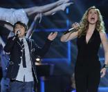 Lara Fabian et Mirco Pio Coniglio lors de la finale d' Io Canto , le 20 mars 2010 !
