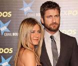 Jennifer Aniston et Gerard Butler à la première de <i>The Bounty Hunter</i> à Madrid, le 30 mars 2010