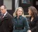 Sharon Stone sur le tournage de Law & Order avec Christopher Meloni et Mariska Hargitay