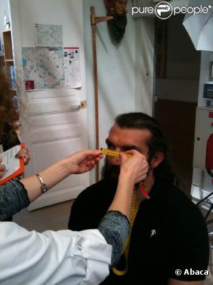 Sébastien Chabal en pleine séance de travail pour la confection de sa réplique en cire pour le musée Grévin