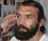 Sébastien Chabal en pleine séance de travail pour la confection de sa réplique en cire pour le musée Grévin