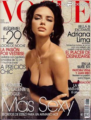 Adriana Lima en Une du Vogue Espagne