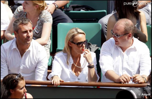 Yann Delaigue, Cécile de Ménibus et Cauet (3 juin 2010 à Roland Garros)