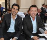 Ary Abittan et Olivier Picasso lors du défilé Francesco Smalto à Paris, le 24 juin 2010