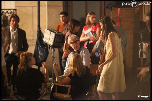 Tournage de  Midnight in Paris , le 8 juillet 2010 : Woody Allen