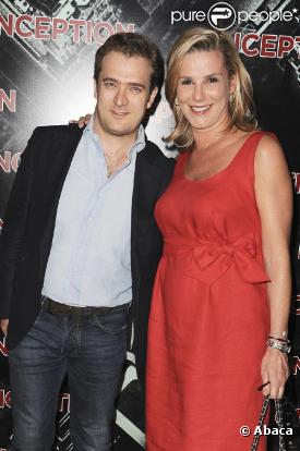 Laurence Ferrari, radieuse enceinte et son époux Renaud Capuçon à la première de Inception à Paris le 10 juillet 2010