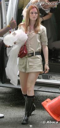 Leighton Meester sur le tournage de Gossip Girl, le 13 juillet 2010 à New York