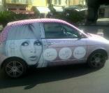 Voiture Lancia avec le sticker Lancel
