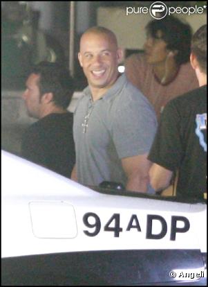 Vin Diesel sur le tournage de  Fast and furious 5 , à Puerto-Rico, le 30 juillet 2010