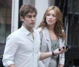 Chace Crawford et Katie Cassidy sur le tournage de la saison 4 de la série Gossip Girl, à New York le 26 juillet 2010. 