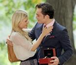 Clemence Poésy et Ed Westwick sur le tournage de la saison 4 de la série Gossip Girl, à New York le 10 août 2010.