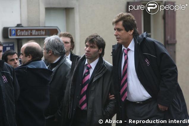 Max Guazzini et Christophe Dominici, du Stade Français, venus rendre hommage à leur vice-président