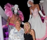  Massimo Gargia et Monica Baccardi lors de leur anniversaire au Stefano à Saint-Tropez le 24 août 2010 