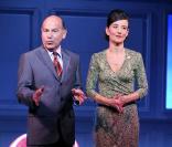 Romane Bohringer et Didier Bénureau pendant lefilage de la pièce Les amis du placard (4 septembre / théâtre de la pépinière, Paris)