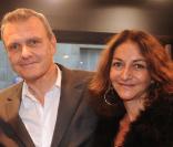 Jean-Charles de Castelbajac et Nathalie Rykiel lors de l'ouverture de la nouvelle boutique Jean-Charles Castelbajac à Paris le 9 septembre 2010