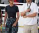 Rihanna en plein tournage de  Battleship , à Maui, sur l'île d'Hawaï