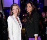 Sylvie Tellier et Malika Ménard à la soirée de lancement de la chaîne Stylia, au Mini Palais, à Paris. 20/09/2010