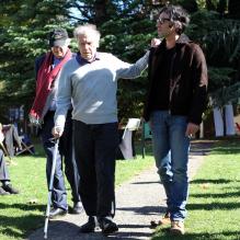Samuel Benchetrit et Jean-Louis Trintignant à l'occasion du 2e Festival Lumière, à Lyon, le 6 octobre 2010.