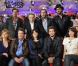 Laurent Lafitte, Michel Drucker, Gilles Lellouche, Maxim Nucci, Pascale Arbillot, François Cluzet, Marion Cotillard, Guillaume Canet et Valérie Bonneton lors de l'enregistrement de l'émission Vivement Dimanche le 6 octobre 2010, diffusée le 10 octobr