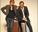 Pierre Palmade en plein filage de son spectacle "J'ai jamais été aussi vieux", ici avec son metteur en scène Alex Lutz (6 octobre 2010 à Paris)