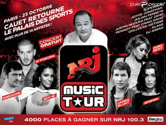 14 stars nationales et internationales seront réunies pour 2h30 de show à l'occasion de la 36e édition du NRJ Music Tour, le 23 octobre 2010 à Paris.