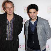 Hippolyte Girardot et Manu Payet, lors de l'avant-première de <em>Potiche</em>, au Gaumont Opéra, à Paris, le 2 novembre 2010.